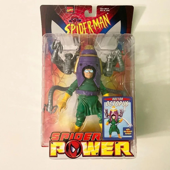 Vintage 1999 Toy Biz Spiderman  Spider Power Doctor Octopus Series 2 Bent Card - Picture 1 of 16
